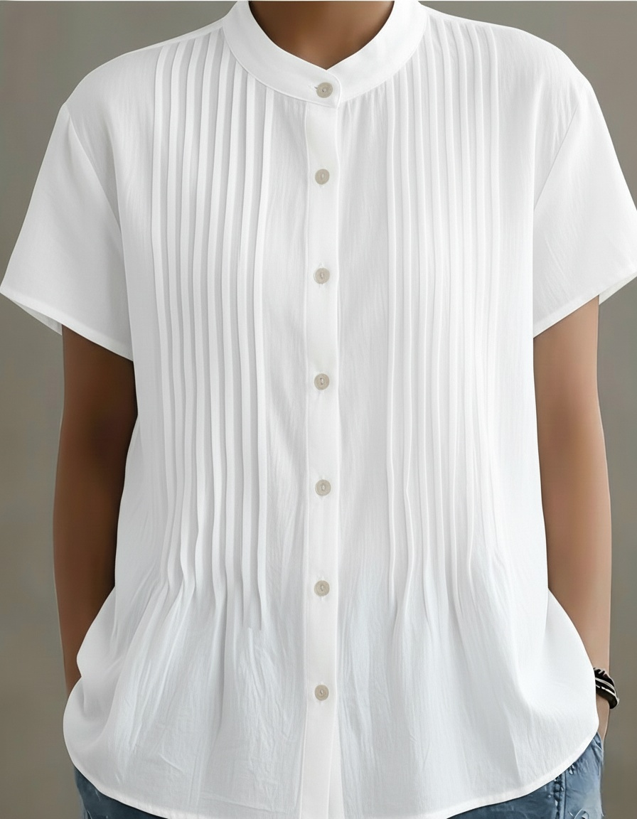New Arrivals🔥Women’s Casual Mandarin Collar Pleated Blouse