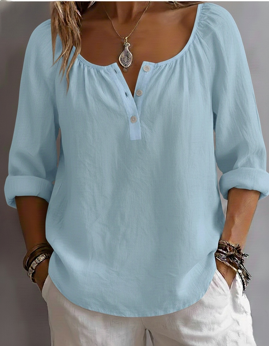 New Arrivals🔥Women’s Casual Scoop Neck Henley Shirt