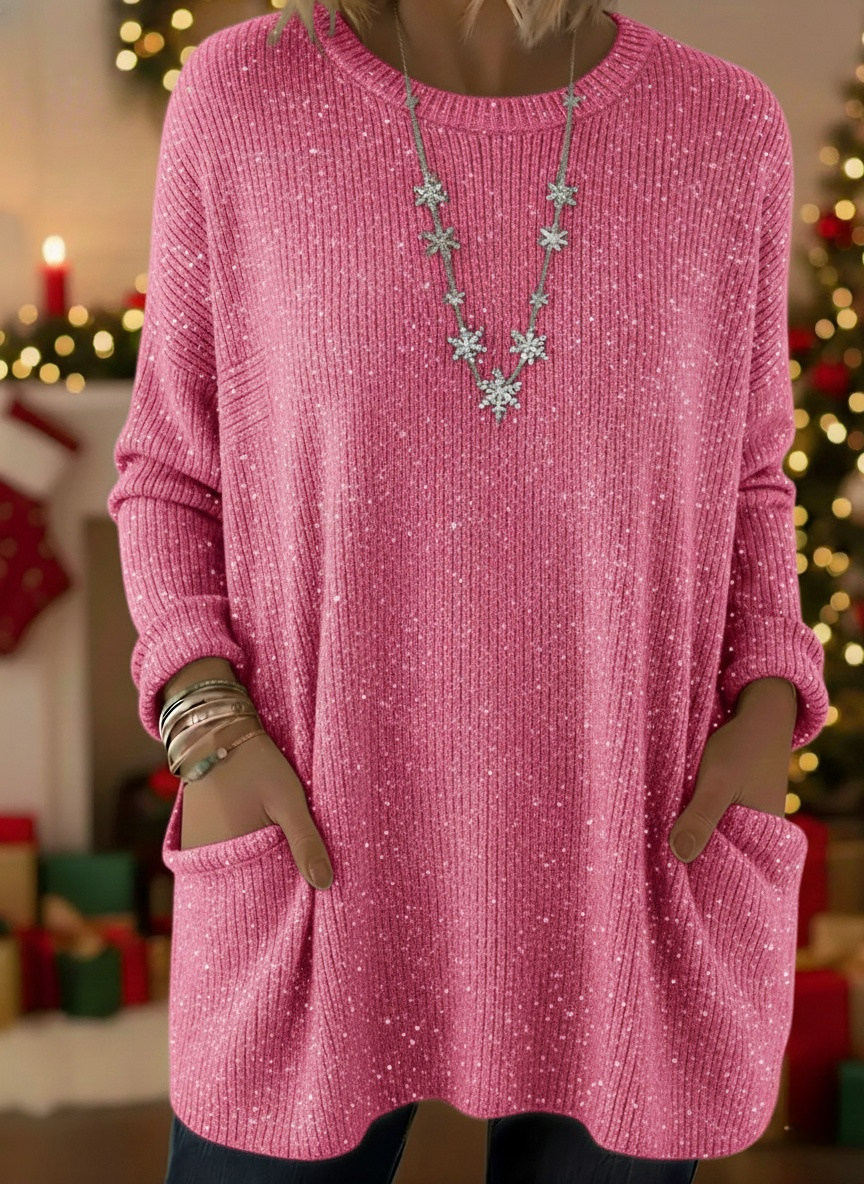 🎄 New Arrivals🔥Christmas Sparkling Loose Pocket Pullover Sweater