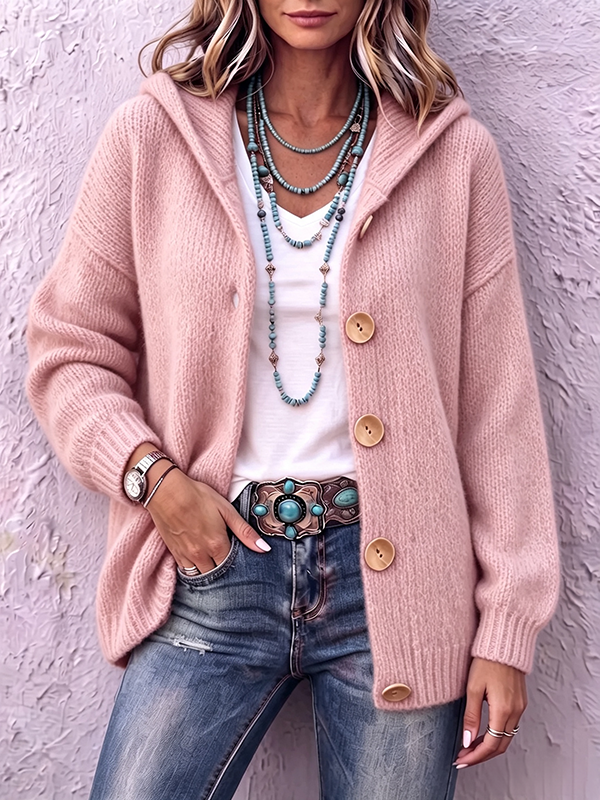 CLEARANCE SALE🔥Women's Chunky Knit Hooded Cardigan