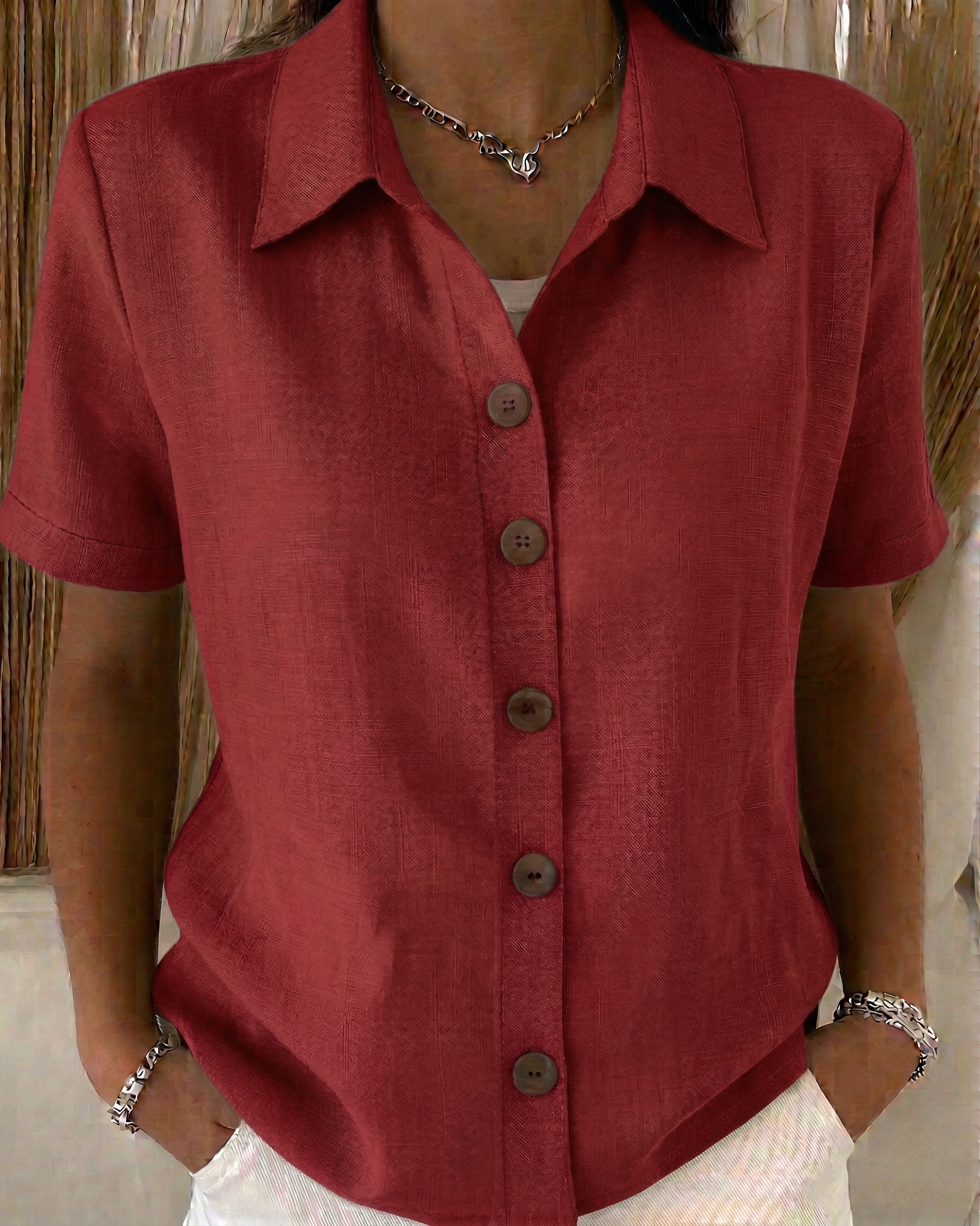 New Arrivals🔥 Women’s Simple cotton and linen button-down shirt