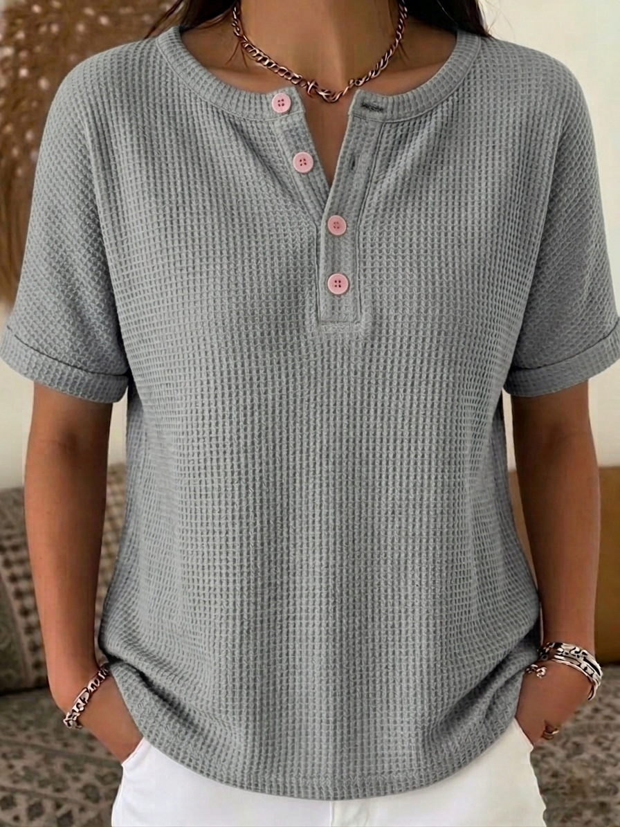 New Arrivals🔥Women's Waffle Knit Henley Top