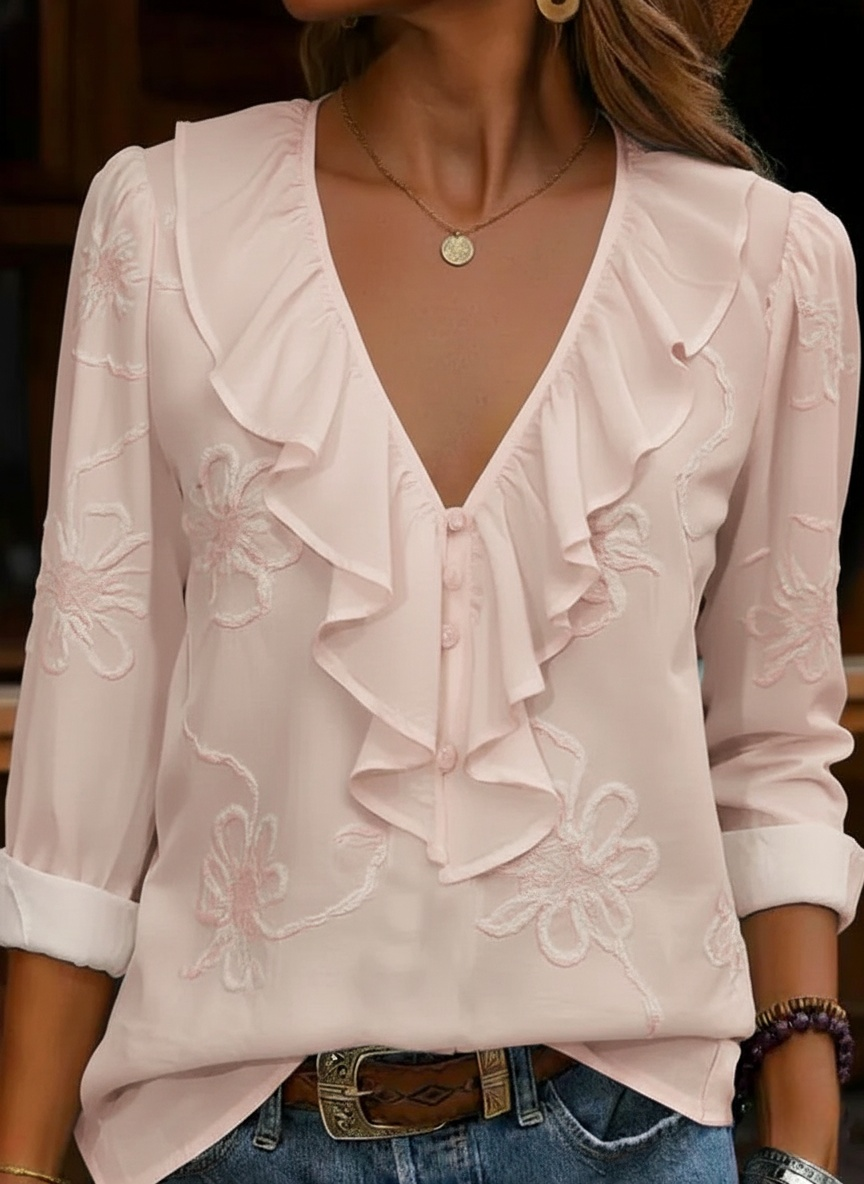 ⏰ LAST DAY SAVE 50% 💥Women's Soft-Touch V-Neck Long Sleeve Top