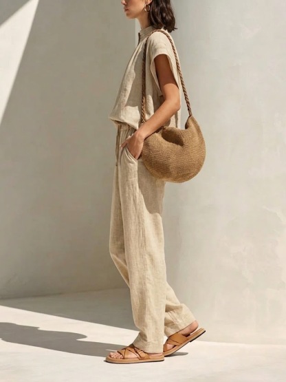 New Arrivals🔥Women's Simple Cotton And Linen Set