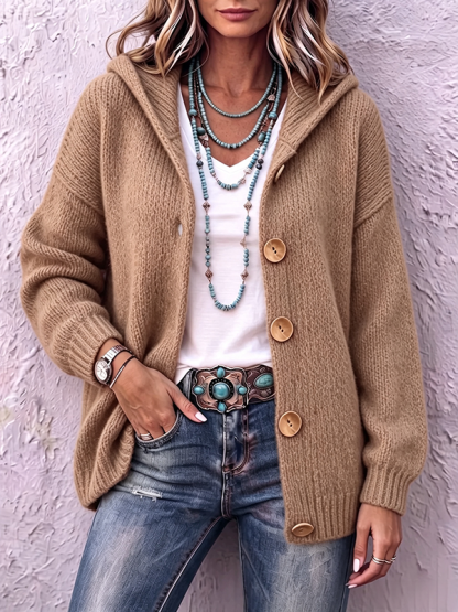 CLEARANCE SALE🔥Women's Chunky Knit Hooded Cardigan
