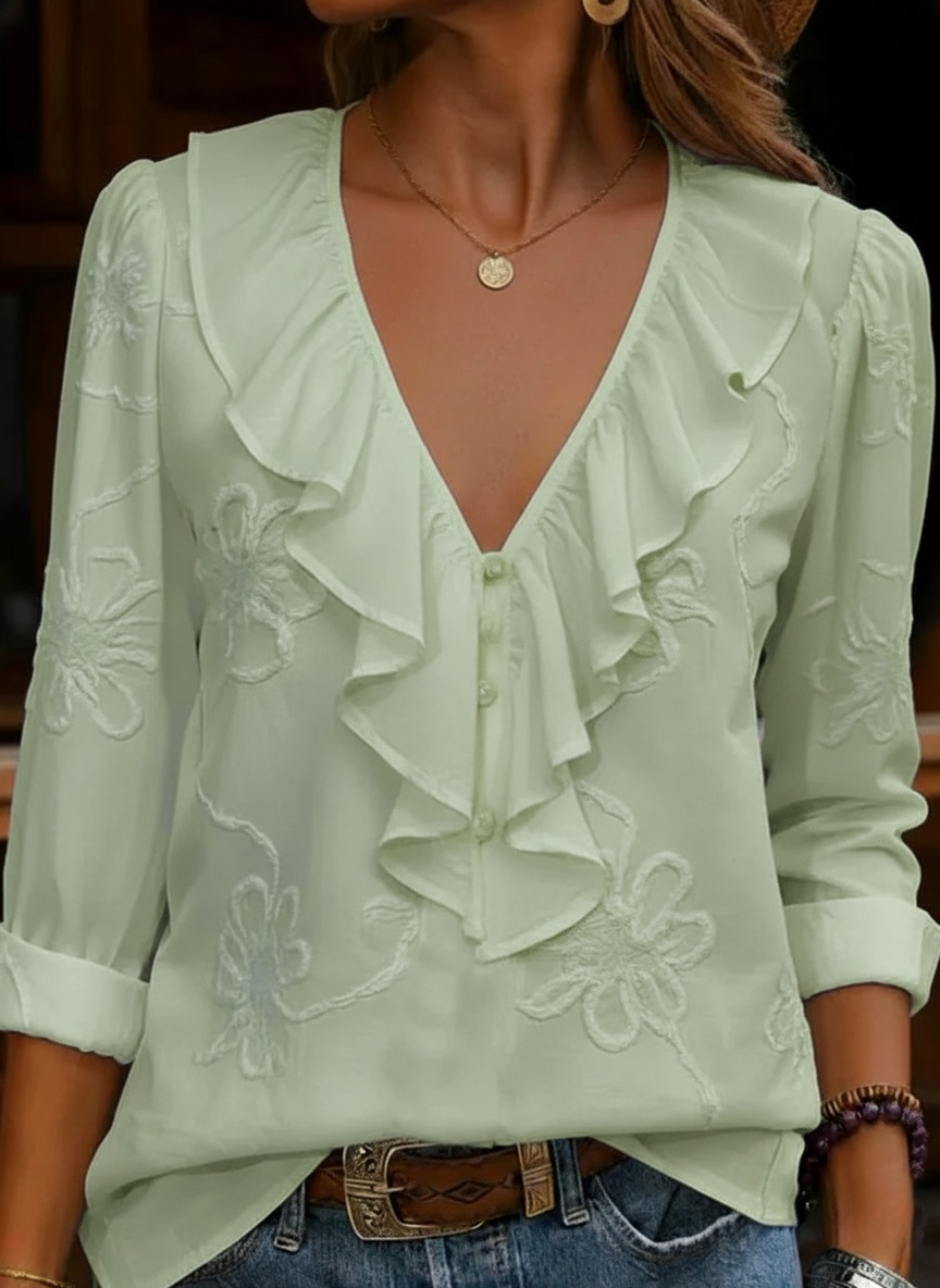 ⏰ LAST DAY SAVE 50% 💥Women's Soft-Touch V-Neck Long Sleeve Top