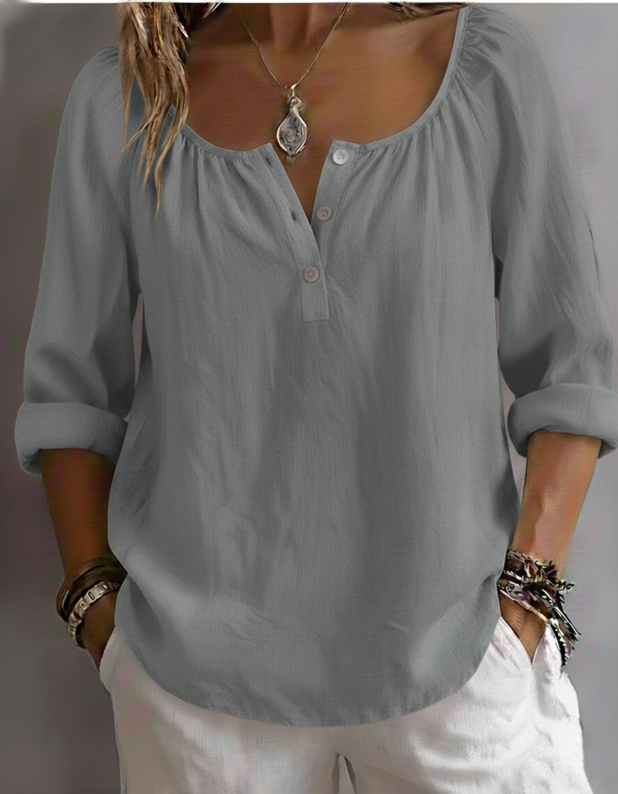 New Arrivals🔥Women’s Casual Scoop Neck Henley Shirt