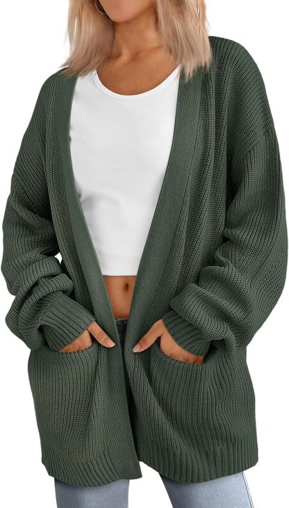 Women's Oversized Cardigans Soft Knit Cardigan Sweater with Pockets