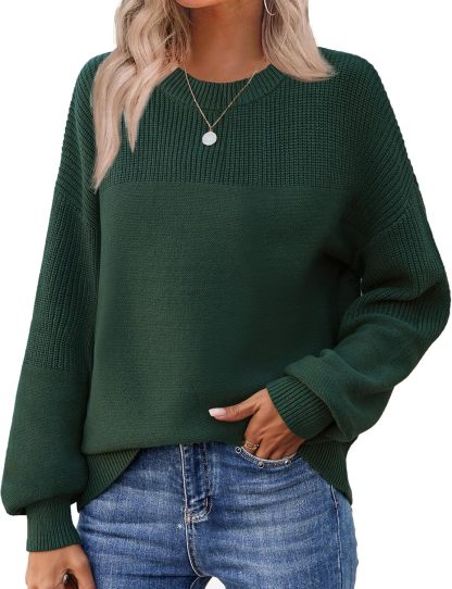 Women's 2025 Fall Chunky Knit Sweater Oversized Crewneck Long Sleeve Winter Cotton Pullover Sweaters Jumper Tops
