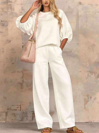 New Arrivals🔥Stylish Cozy Shirt & Wide-leg Pants Linen Cotton Two-piece Set