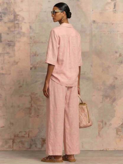 New Arrivals🔥Vintage Cuban Collar Metal Button Linen Cotton Two-piece Set