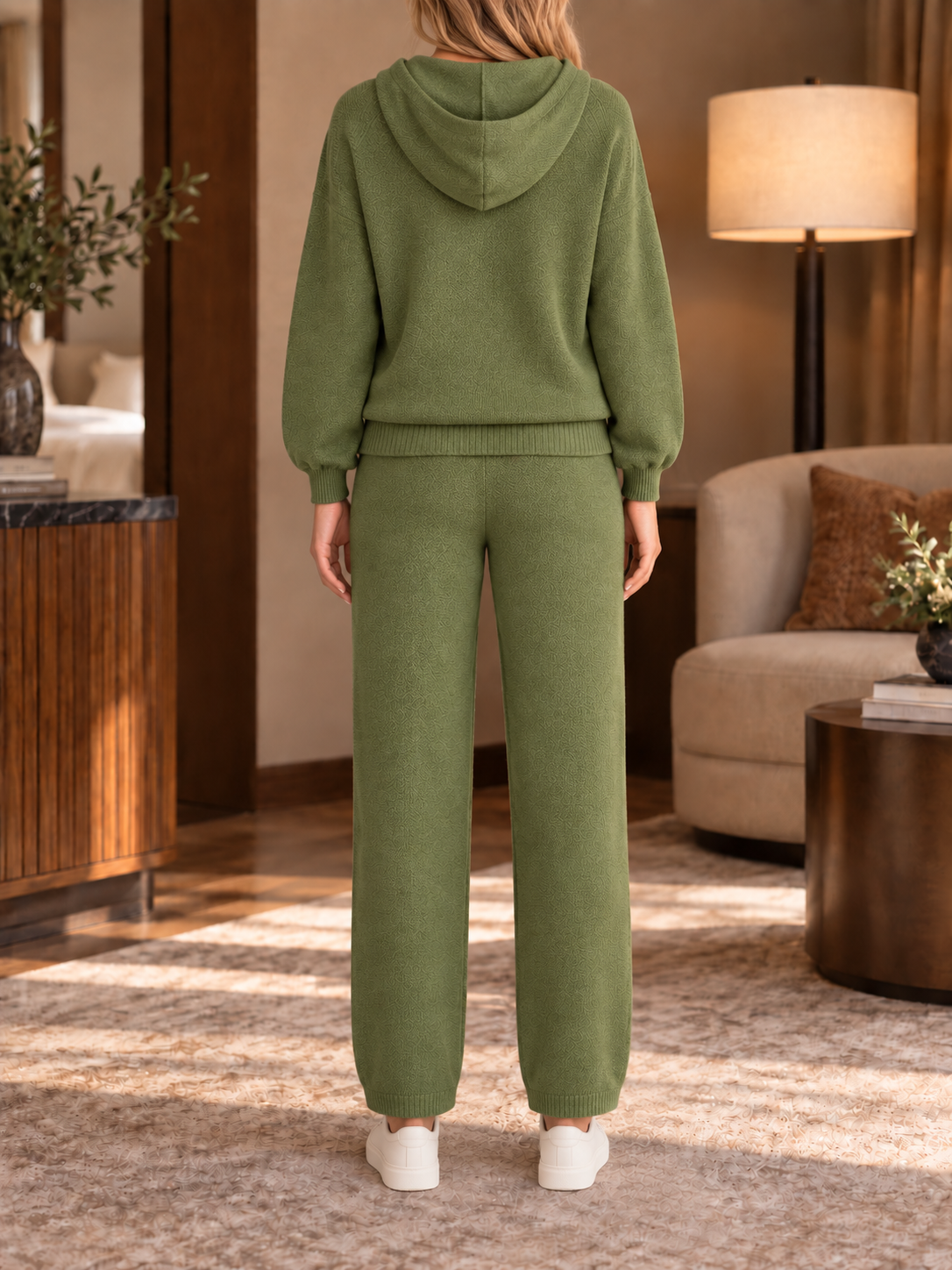 ⏰ LAST DAY SAVE 50% 💥Women’s Cozy Hooded Pullover and Drawstring Wide-Leg Pants Two-Piece Set