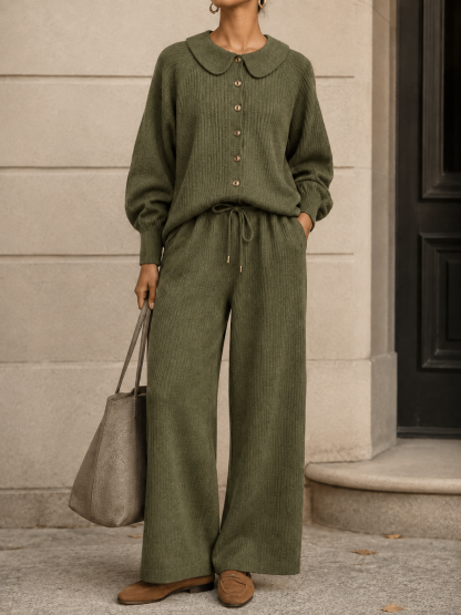 New Arrival🔥 Women’s Cozy Textured Knit Button Lounge Set