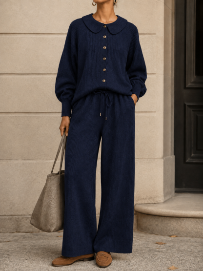 New Arrival🔥 Women’s Cozy Textured Knit Button Lounge Set