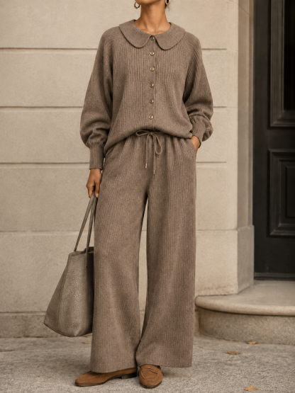 New Arrival🔥 Women’s Cozy Textured Knit Button Lounge Set