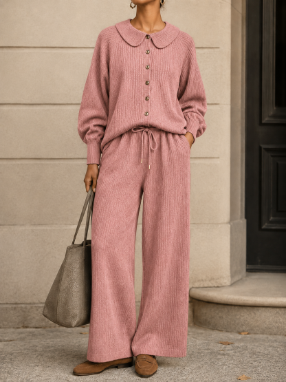 New Arrival🔥 Women’s Cozy Textured Knit Button Lounge Set