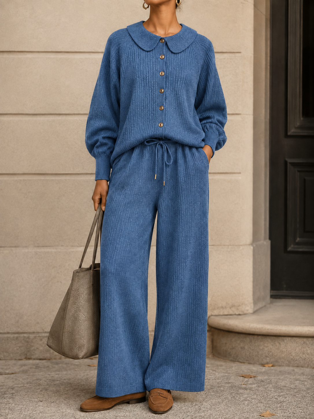 New Arrival🔥 Women’s Cozy Textured Knit Button Lounge Set