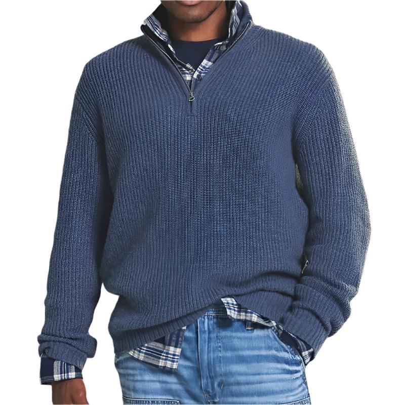 Men's Retro Casual Zipper Sweater