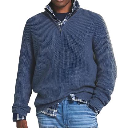Men's Retro Casual Zipper Sweater