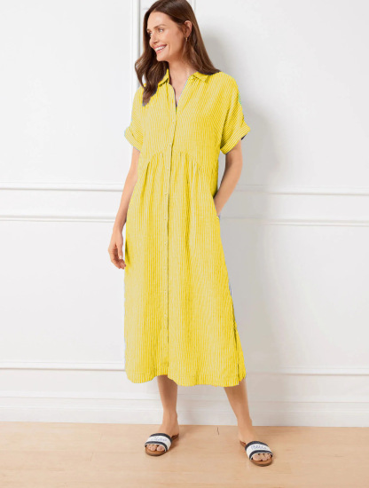 NEW🔥 Women's Striped Short Sleeve Shirt Dresses