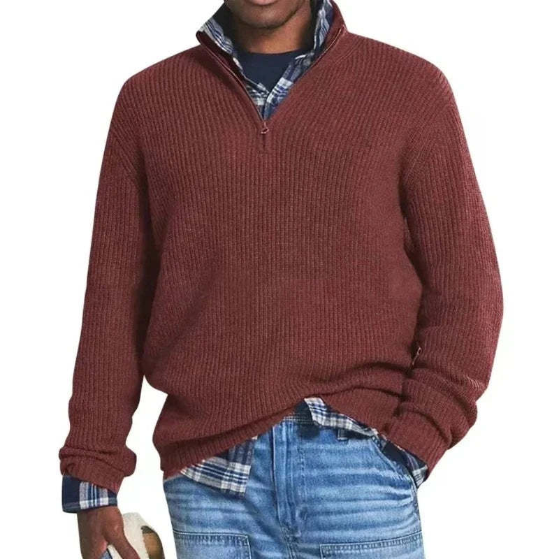 Men's Retro Casual Zipper Sweater