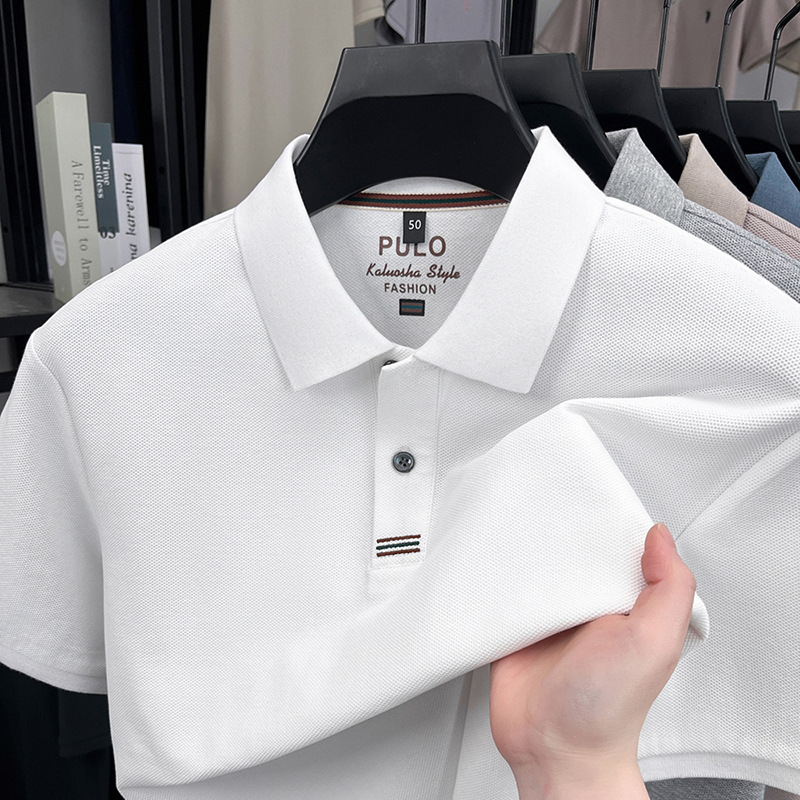 Men's summer high-end business casual cotton polo shirt