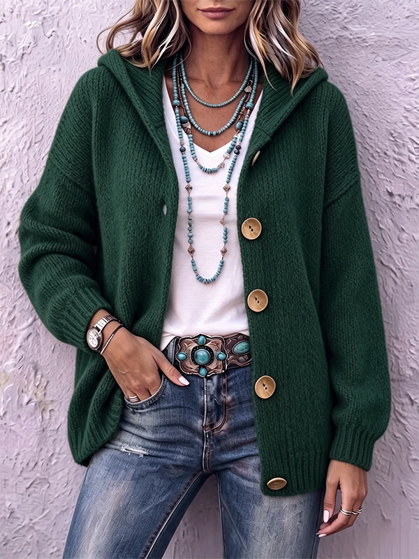 CLEARANCE SALE🔥Women's Chunky Knit Hooded Cardigan