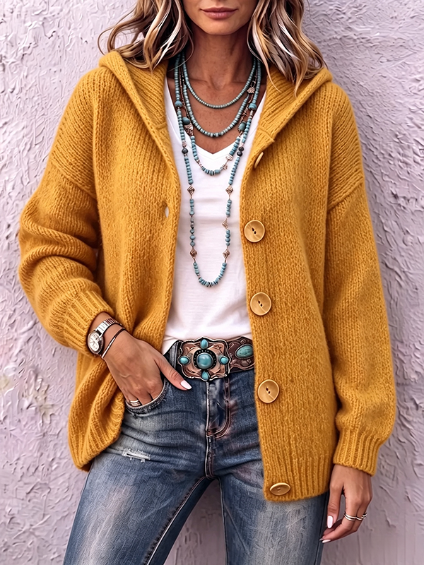 CLEARANCE SALE🔥Women's Chunky Knit Hooded Cardigan
