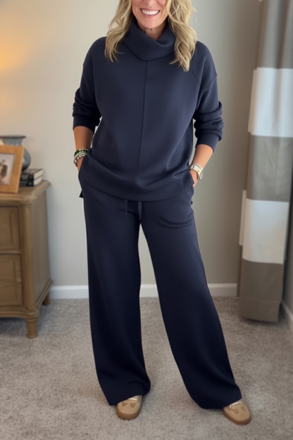 New Arrivals🔥 Cozy Travel Cowl Neck Sweatshirt and Pant 2 Piece Sets
