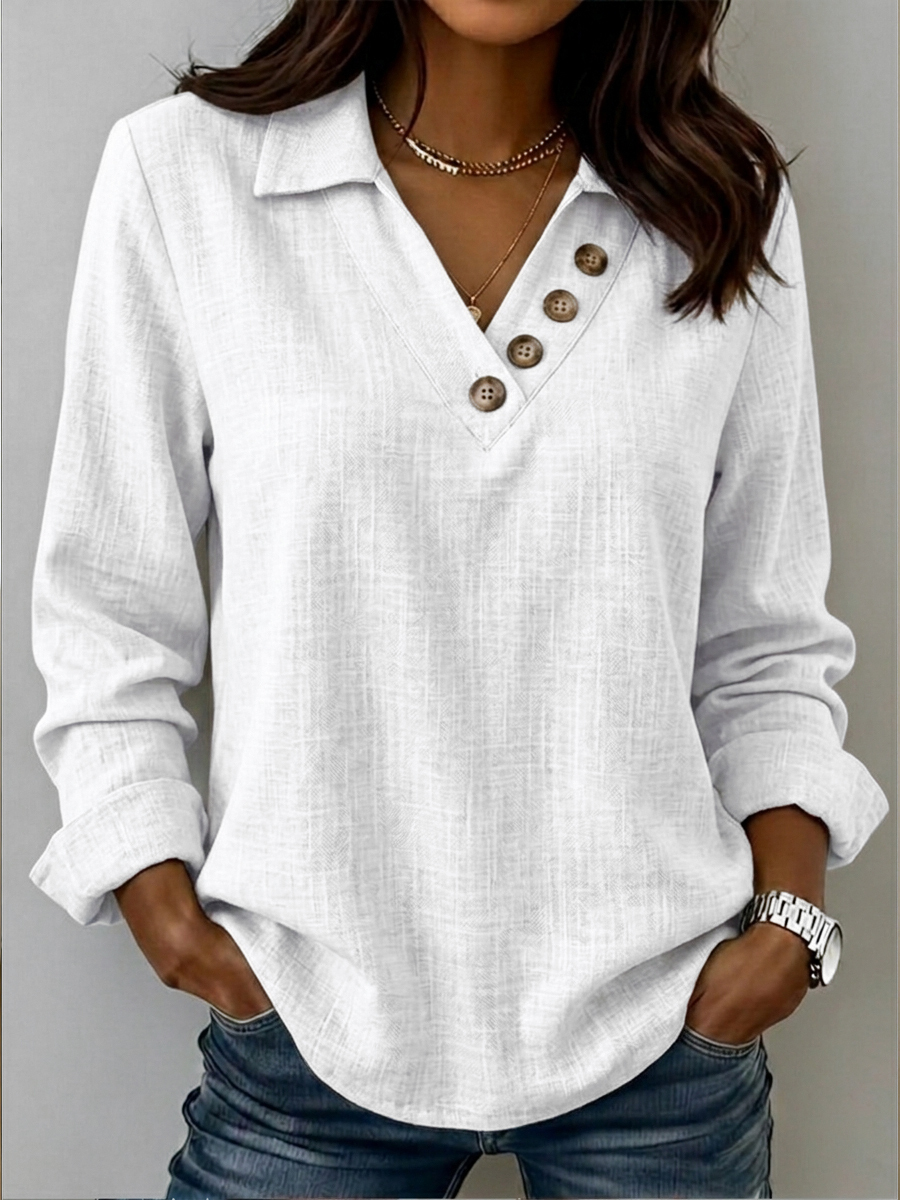 New Arrivals🔥Casual V-neck Linen And Cotton Shirt