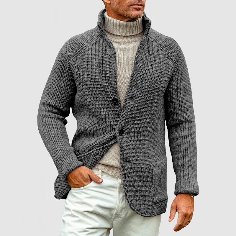 Men's Basic Lapel Pocket Cashmere Knit Blazer