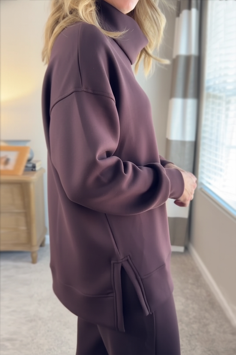 New Arrivals🔥 Cozy Travel Cowl Neck Sweatshirt and Pant 2 Piece Sets