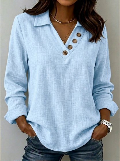 New Arrivals🔥Casual V-neck Linen And Cotton Shirt