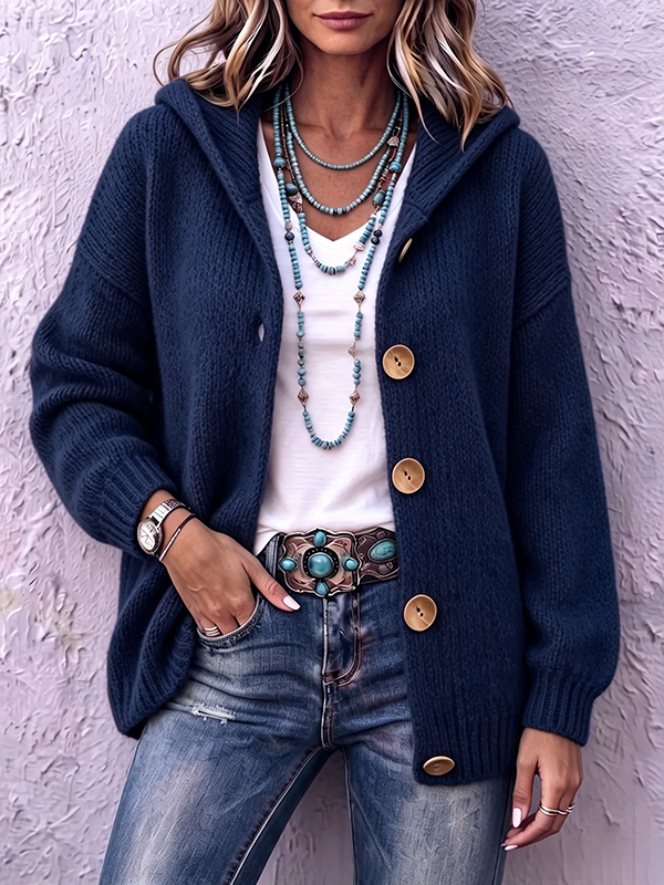 CLEARANCE SALE🔥Women's Chunky Knit Hooded Cardigan