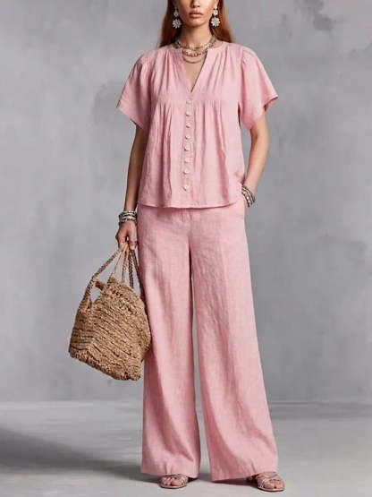 New Arrivals🔥Women's Linen Wide-leg Pants Set