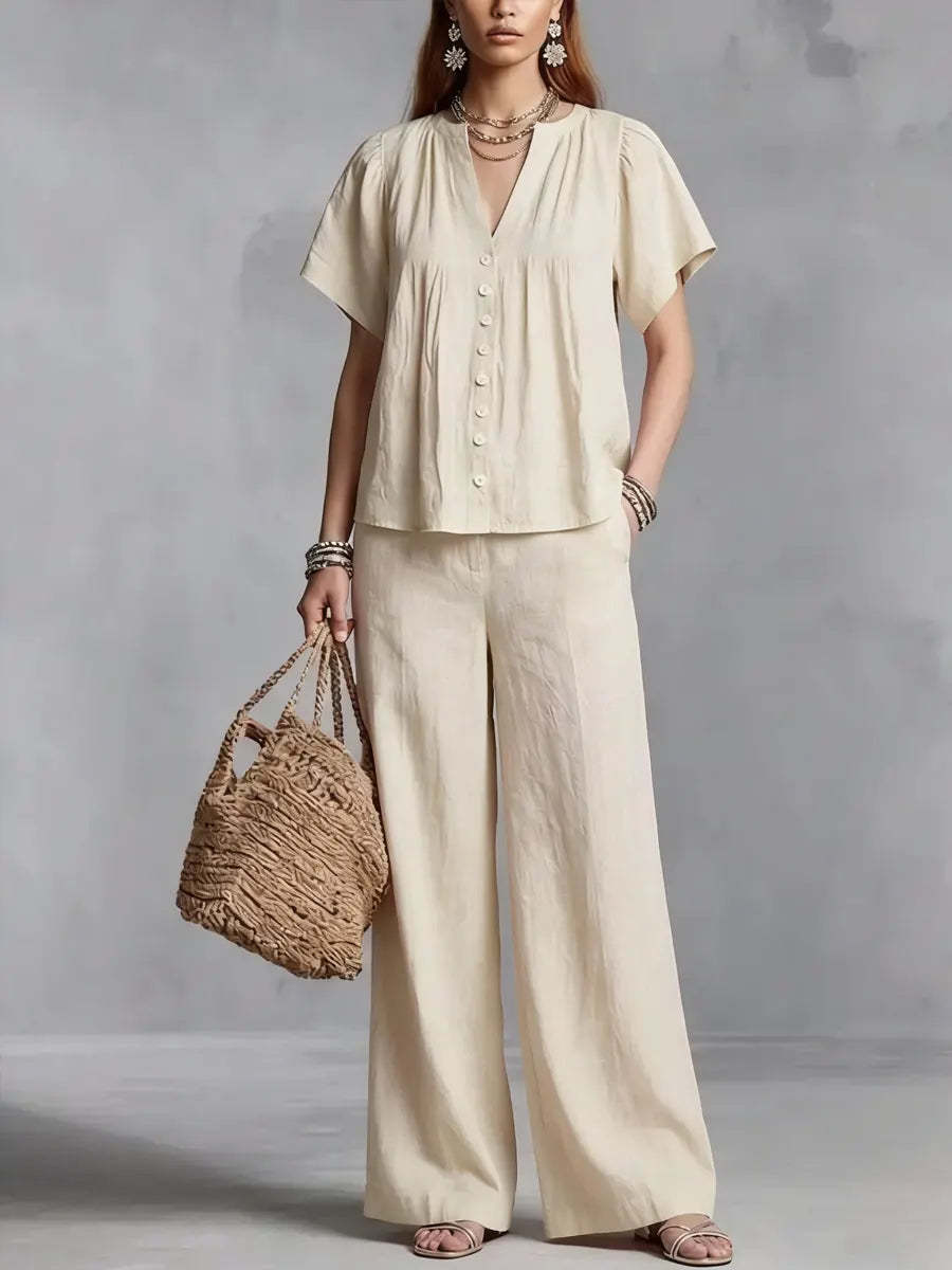 New Arrivals🔥Women's Linen Wide-leg Pants Set