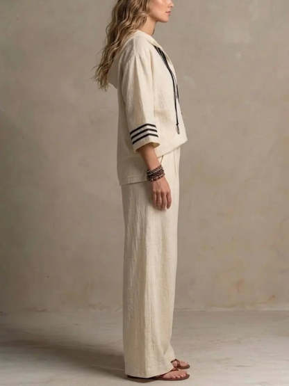 Today 49% off🔥 Women's Casual Loose Cotton-Linen Hooded Set