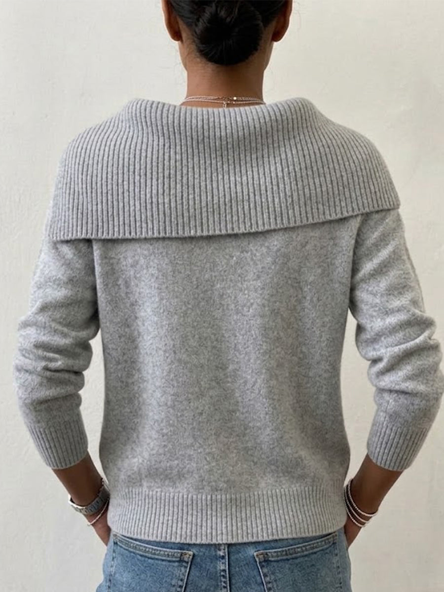 CLEARANCE SALE🔥Women's Slim-fit Collared Sweater With A Playful, Retro Vibe