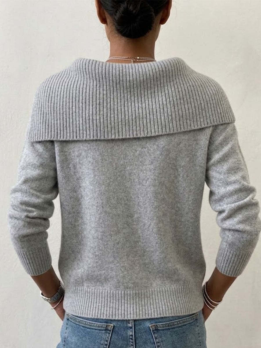 CLEARANCE SALE🔥Women's Slim-fit Collared Sweater With A Playful, Retro Vibe