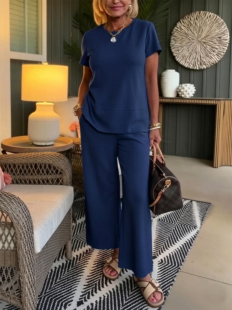 Minimalist Solid-color Buttery-soft Two-piece Set