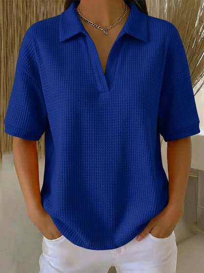 ⏰ LAST DAY SAVE 50% 💥Women's Casual Waffle-knit Short-sleeved Cotton Top
