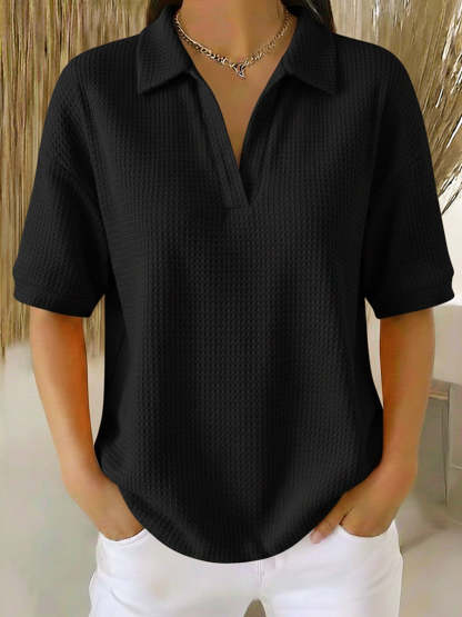 ⏰ LAST DAY SAVE 50% 💥Women's Casual Waffle-knit Short-sleeved Cotton Top