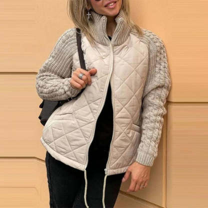CLEARANCE SALE🔥2025 Women's Knit Patchwork Puffy Jacket