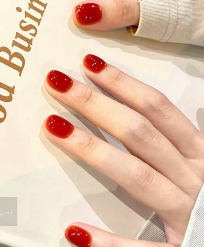 Vibrant Tomato Red Press-On Nails | Short Natural Length Daily Wear | Handcrafted Minimalist Nail Set