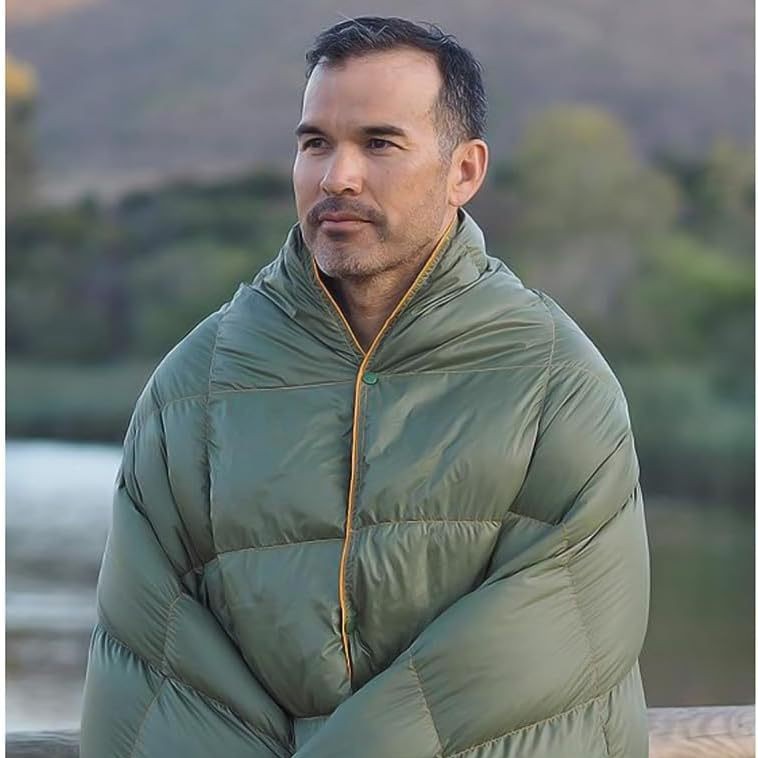 户外便携羽绒毯多功能披肩露营被子飞机毯车载野营毯办公室午睡被