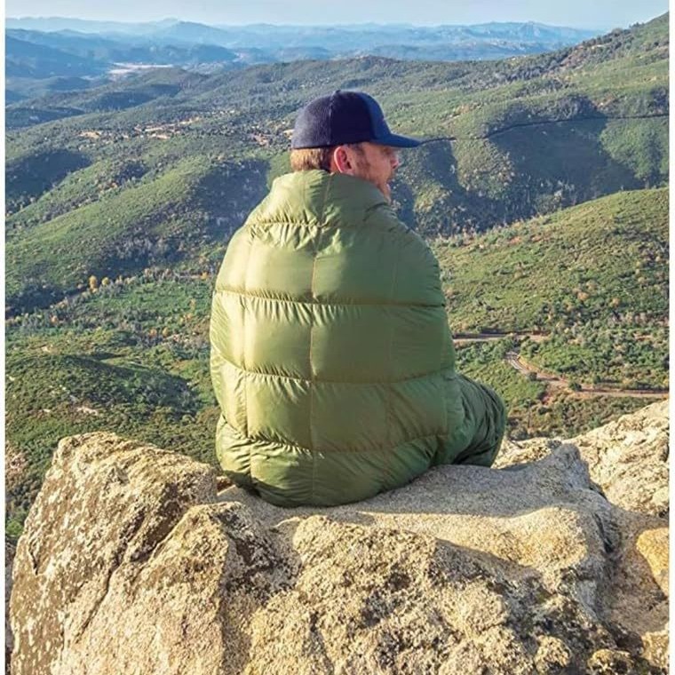 户外便携羽绒毯多功能披肩露营被子飞机毯车载野营毯办公室午睡被