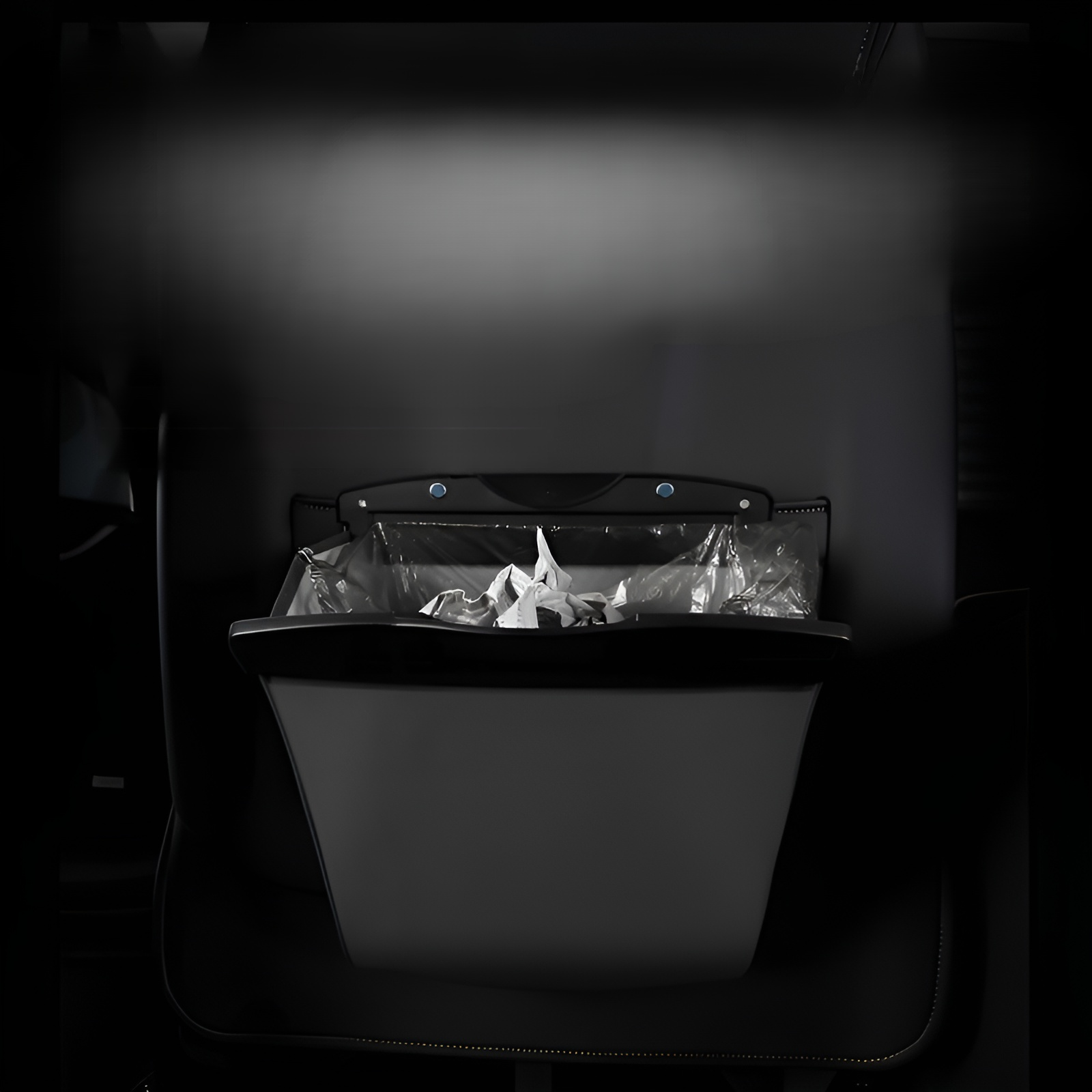 Multifunctional leather seat back storage bag, hanging garbage bag