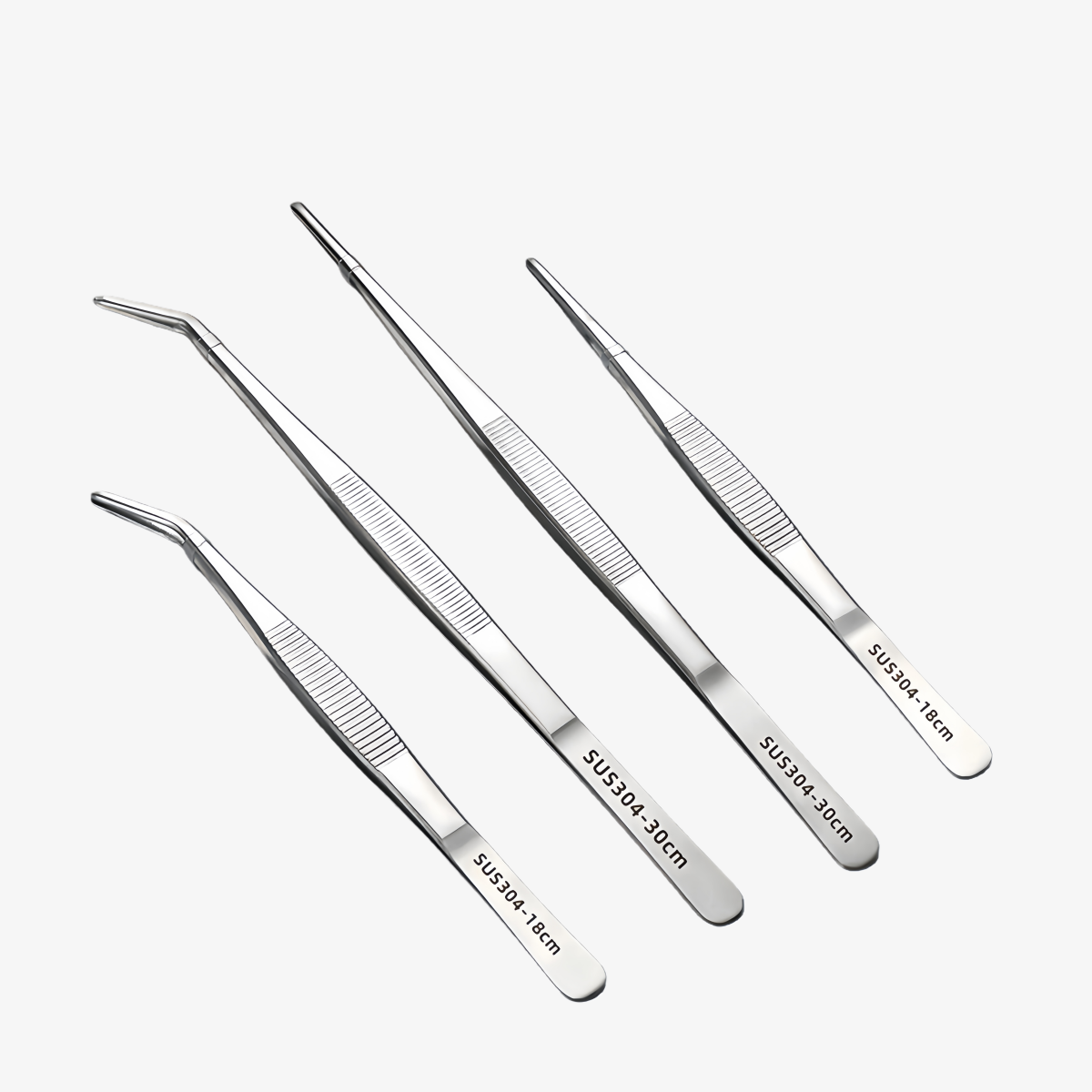 Stainless Steel Aquarium Tweezers – 4-Piece Set