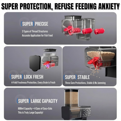 Large Capacity Auto Fish Feeder for Aquariums
