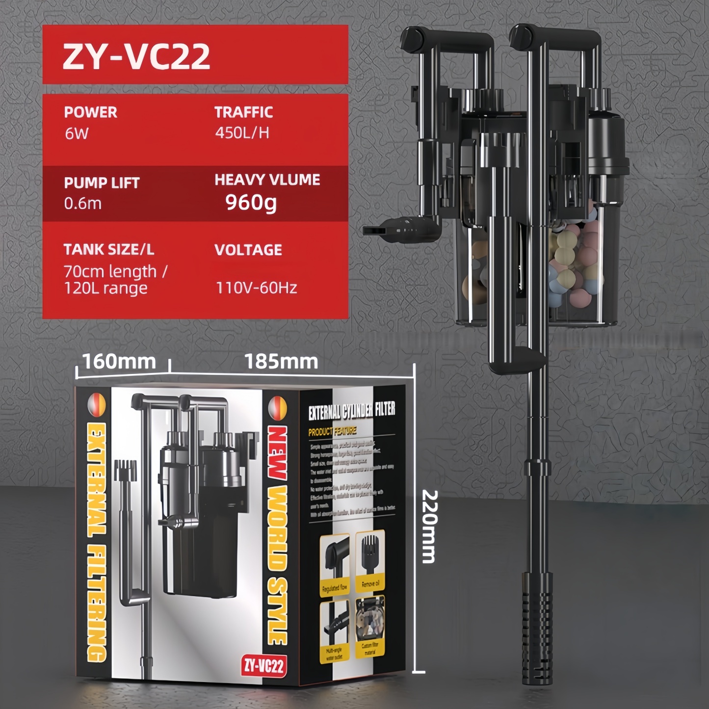 Wall-Mounted Aquarium Filter